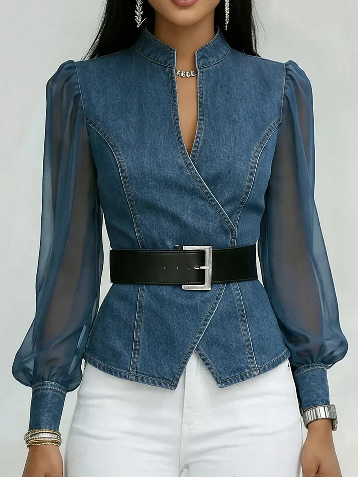 Séraphine™ — Blusa elegante entallada con cinturón refinado