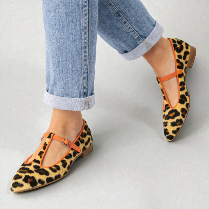 Lulu | Mocasines de leopardo con tira en T