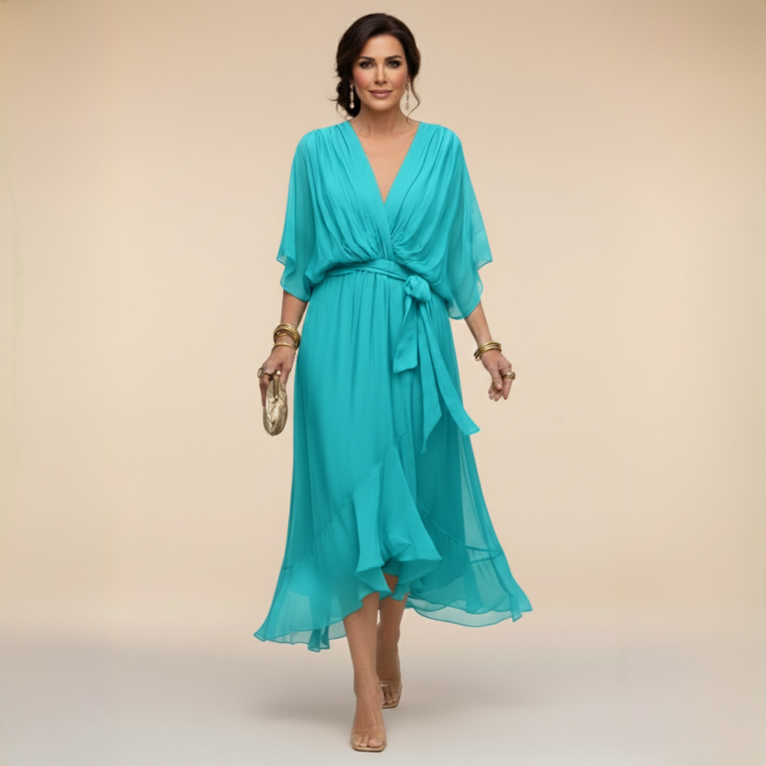 Sarah | Vestido Chiffon V-Neck Sandra