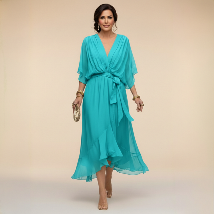 Sarah | Vestido Chiffon V-Neck Sandra