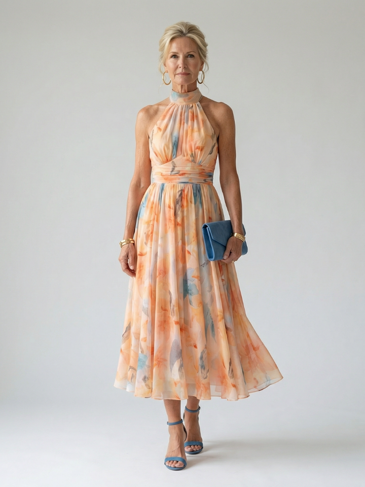 Elin | Vestido Midi con Halter Suave