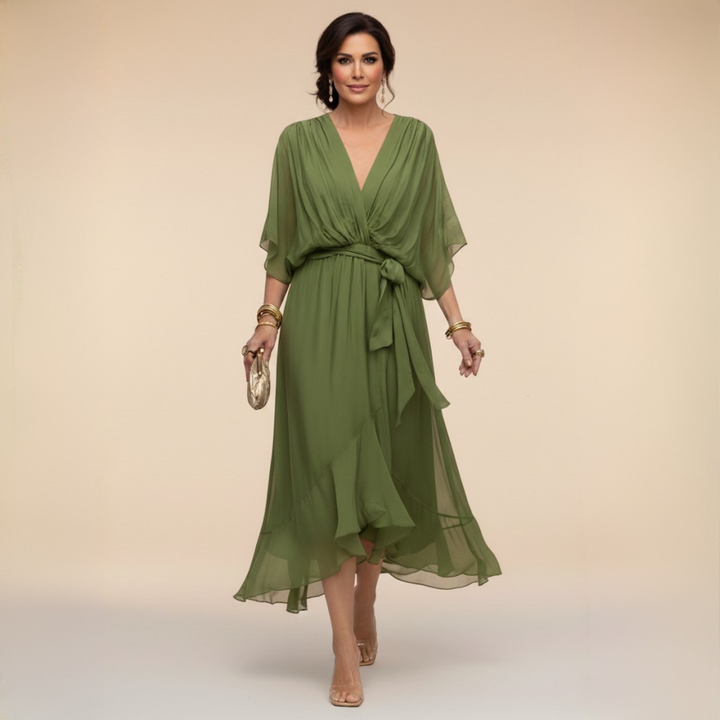 Sarah | Vestido Chiffon V-Neck Sandra