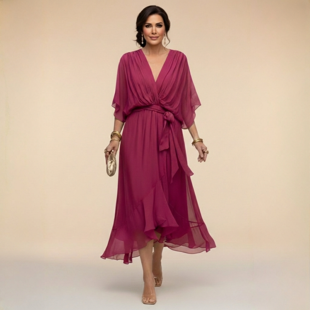 Sarah | Vestido Chiffon V-Neck Sandra