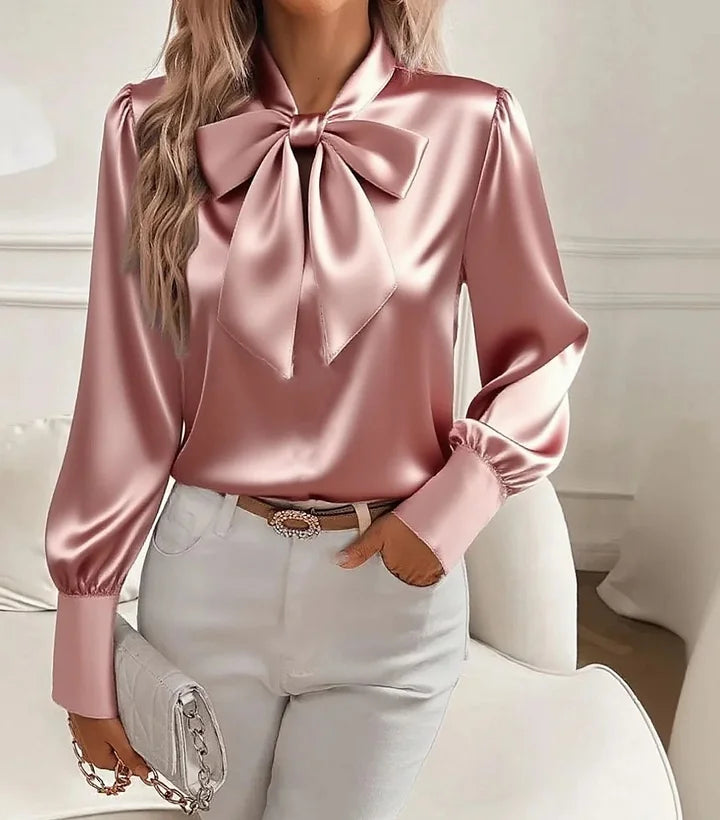 Élodine™ — Camisa satinada elegante de mangas largas