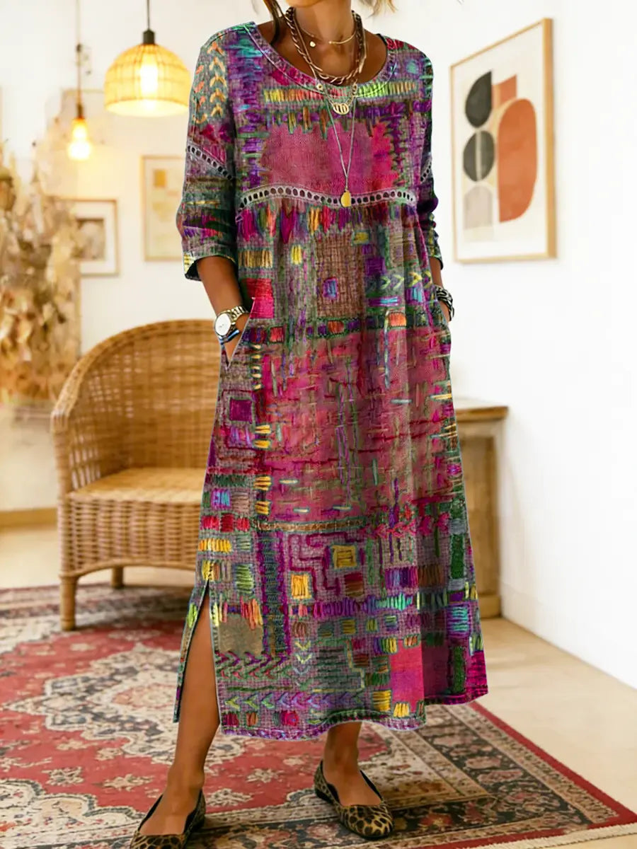Joyce | Vestido Étnico de Patchwork