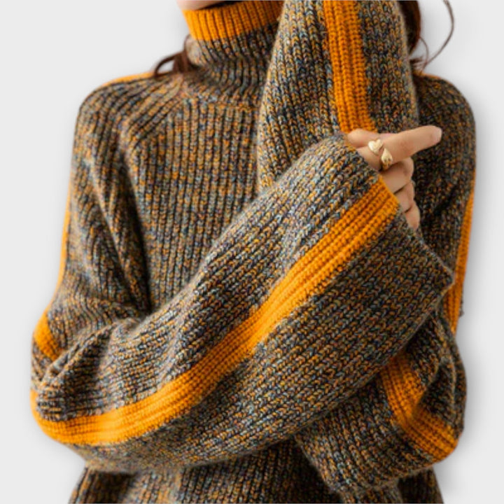 Breseis - Suéter Vintage con Cuello Alto