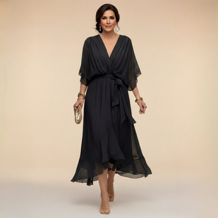 Sarah | Vestido Chiffon V-Neck Sandra