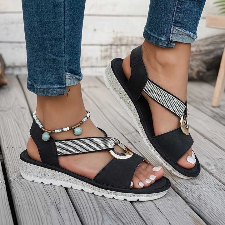 Isadora™ — Sandalias ergonómicas elegantes con tira decorativa
