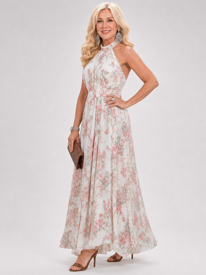 Guinevere | Vestido midi de falda fluida con estampado floral