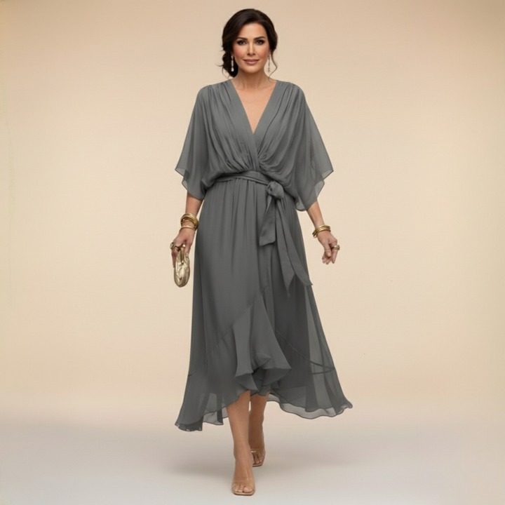 Sarah | Vestido Chiffon V-Neck Sandra