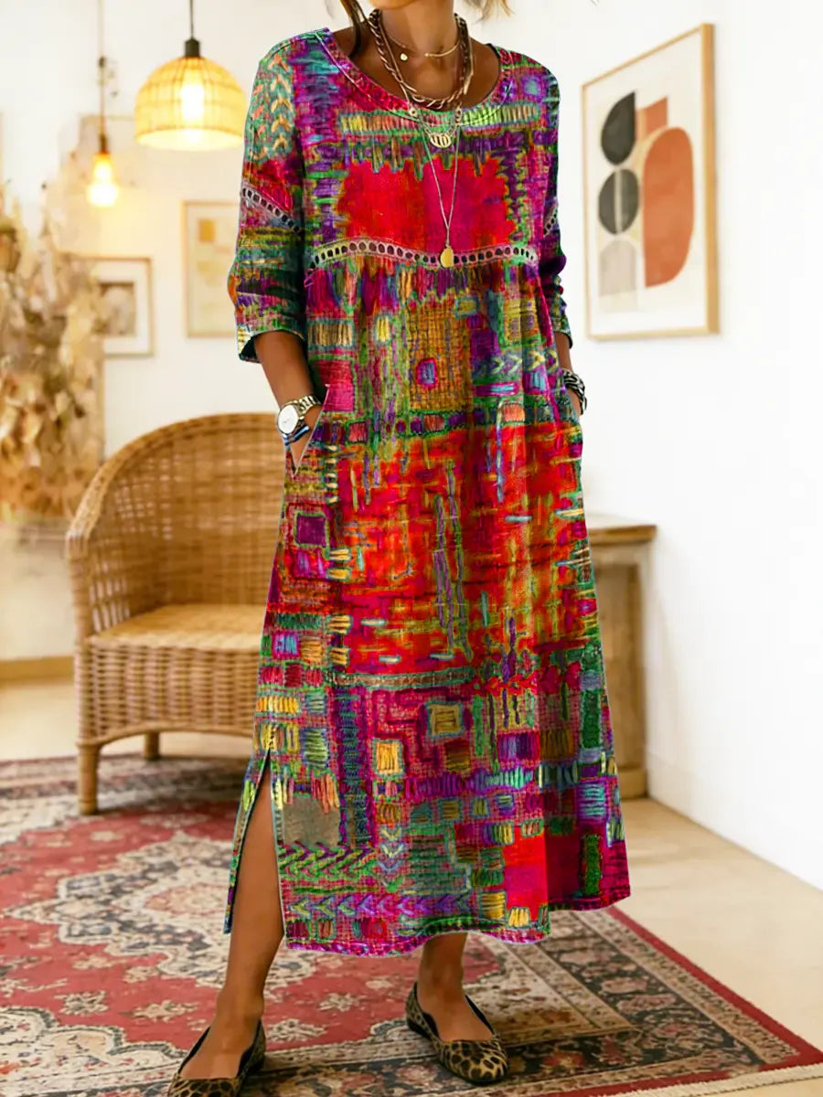 Joyce | Vestido Étnico de Patchwork