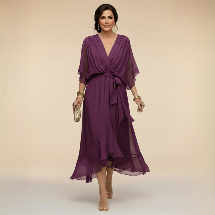 Sarah | Vestido Chiffon V-Neck Sandra