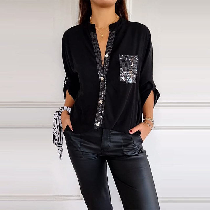 Marina™ — Top elegante con detalles brillantes
