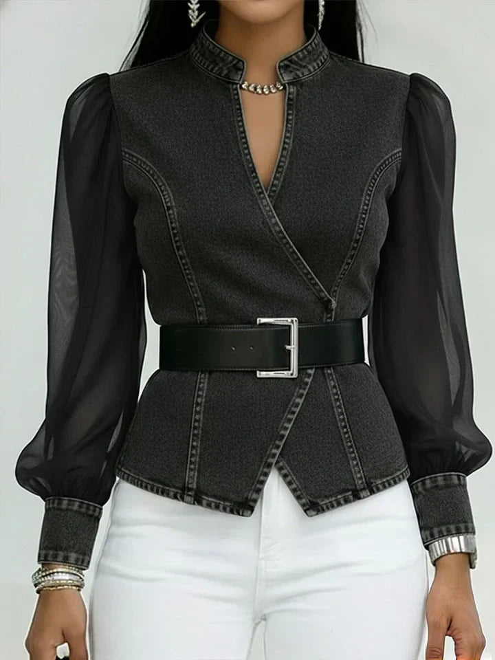 Séraphine™ — Blusa elegante entallada con cinturón refinado