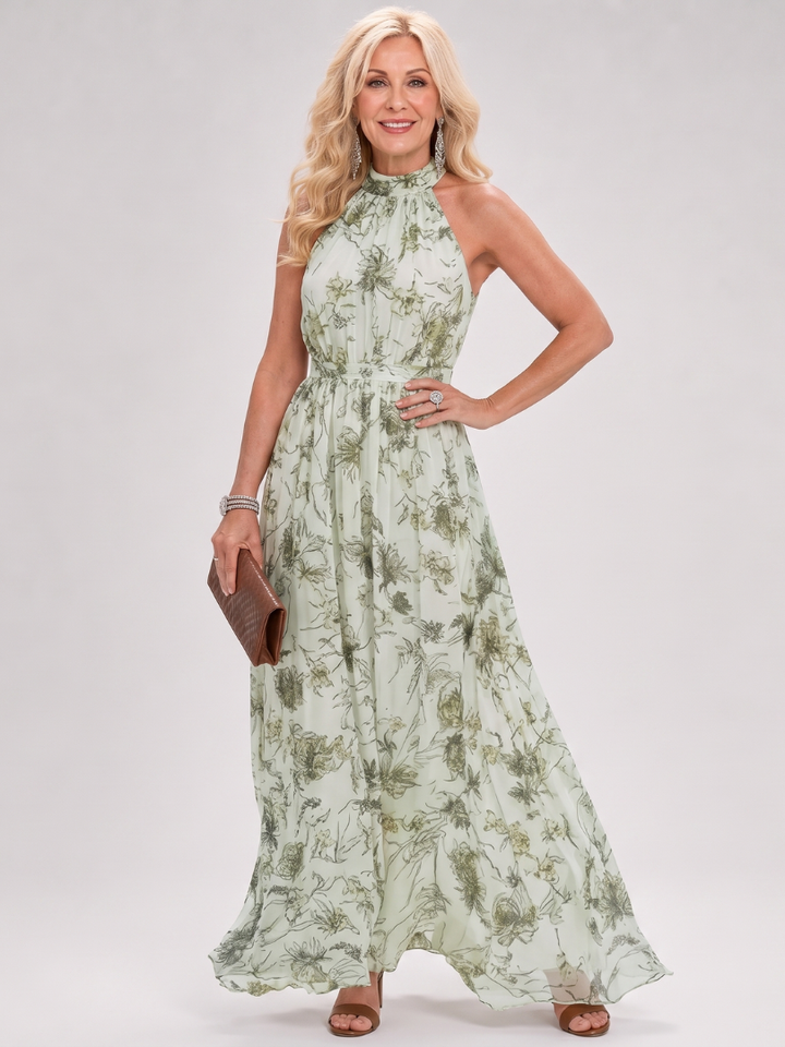 Guinevere | Vestido midi de falda fluida con estampado floral