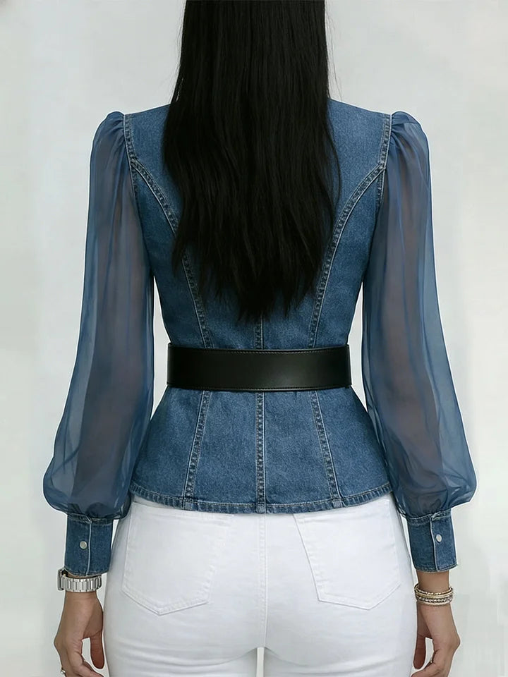 Séraphine™ — Blusa elegante entallada con cinturón refinado