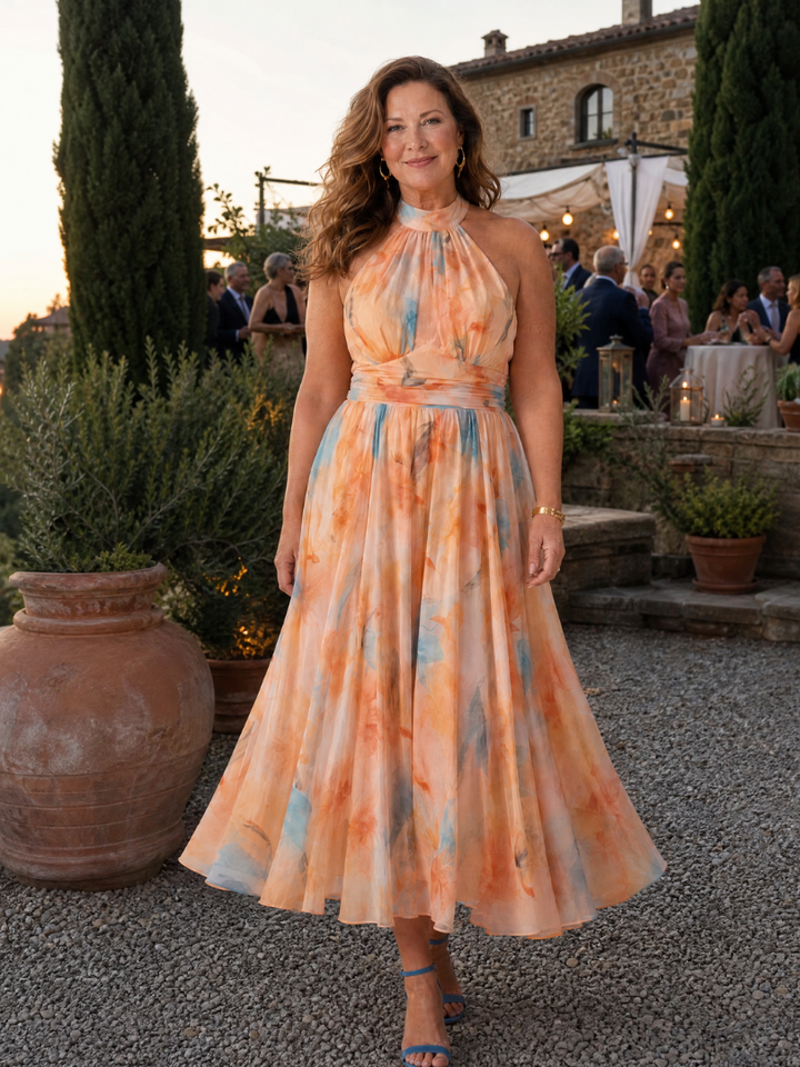 Elin | Vestido Midi con Halter Suave