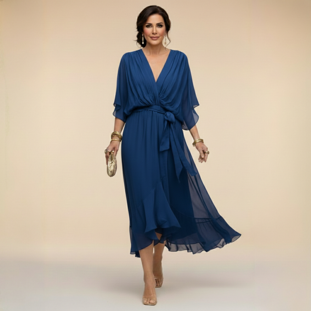 Sarah | Vestido Chiffon V-Neck Sandra