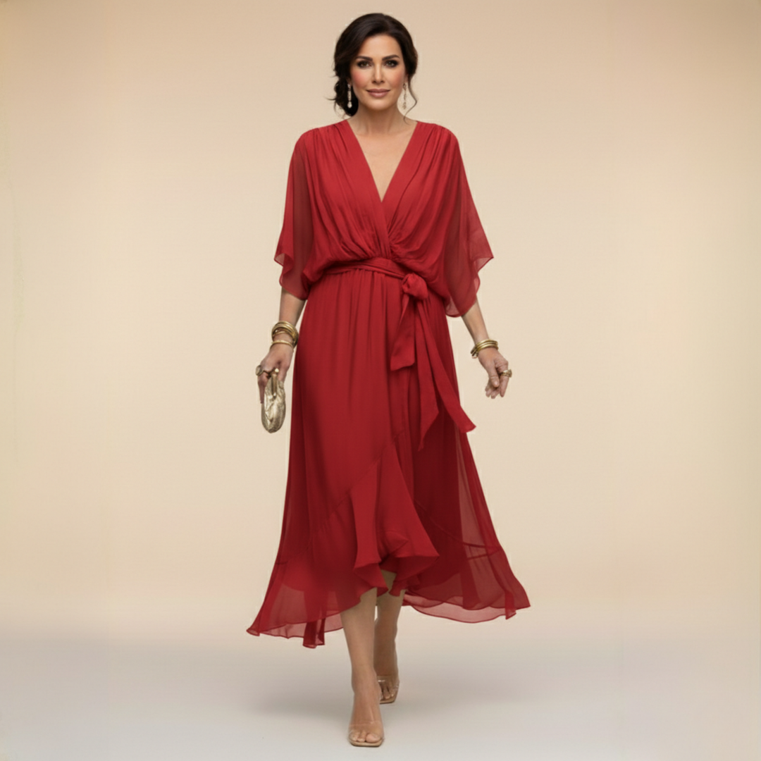 Sarah | Vestido Chiffon V-Neck Sandra