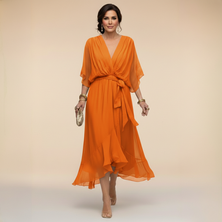 Sarah | Vestido Chiffon V-Neck Sandra
