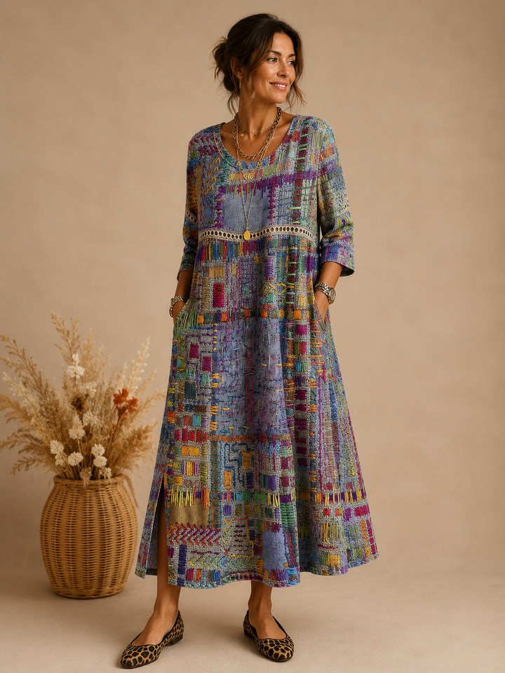 Joyce | Vestido Étnico de Patchwork