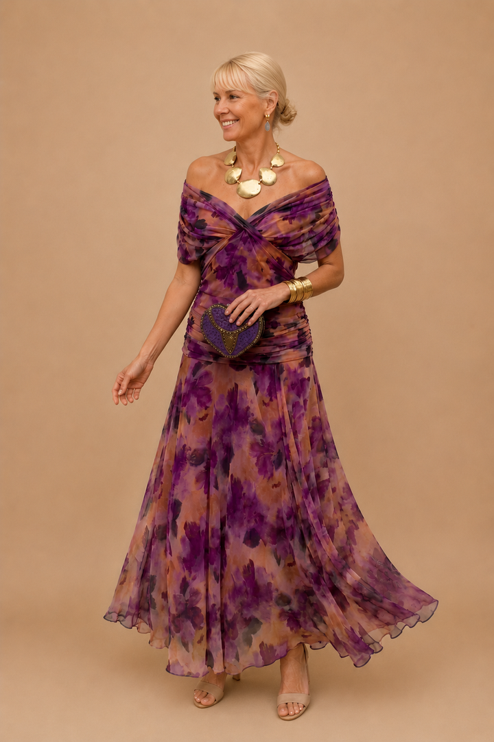 Hendrika | Vestido de Noche Coral Glow