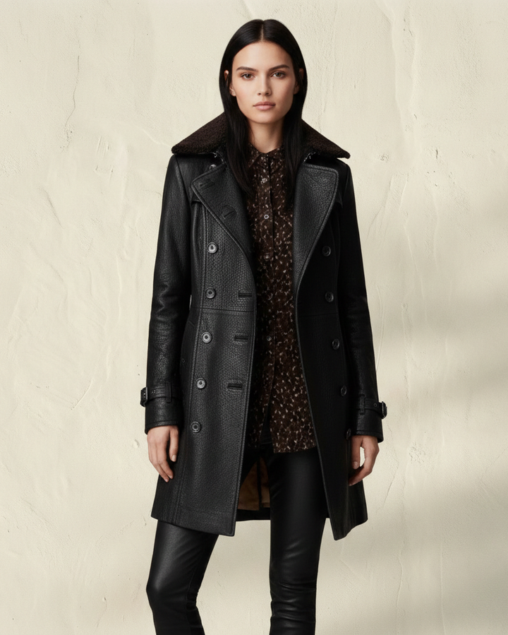 ELODIE | Abrigo de cuero forrado