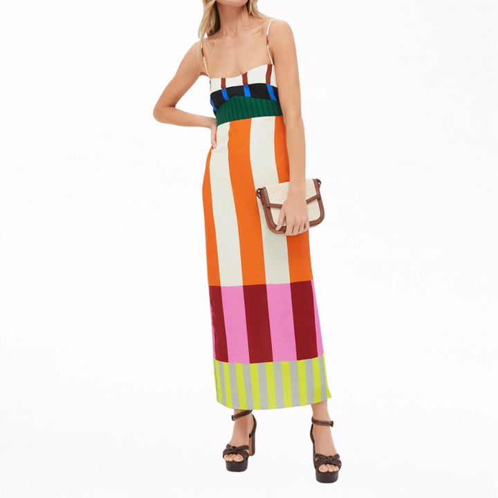 Paloma | Maxi Vestido Colorido a Rayas