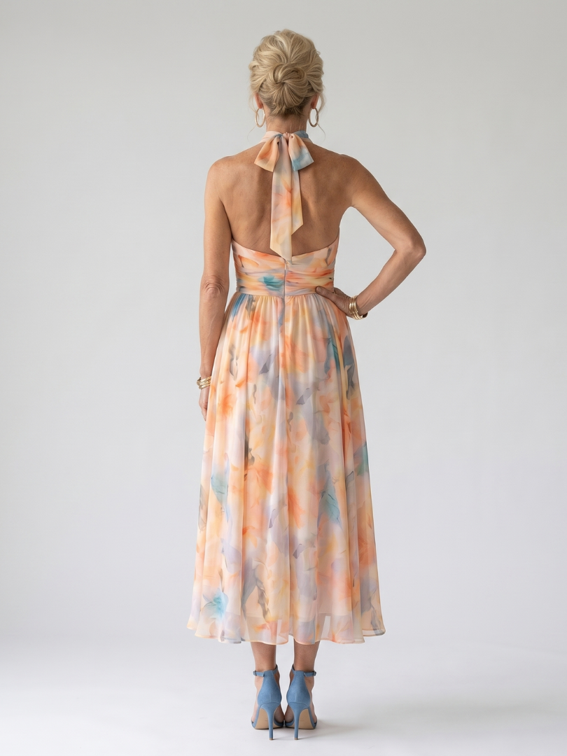 Elin | Vestido Midi con Halter Suave
