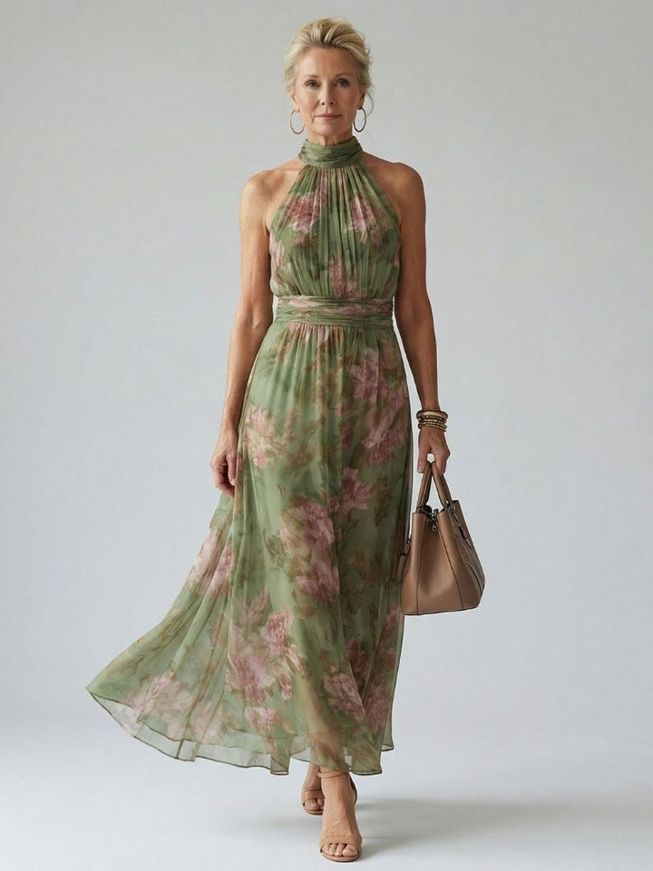 Mirelle | Vestido Midi con Halter Fruncido