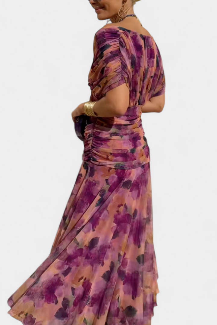 Florendra | Vestido Largo Floral con Escote en V