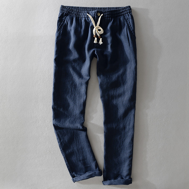 Pantalones de Lino 100% Harrington con Cintura Cómoda