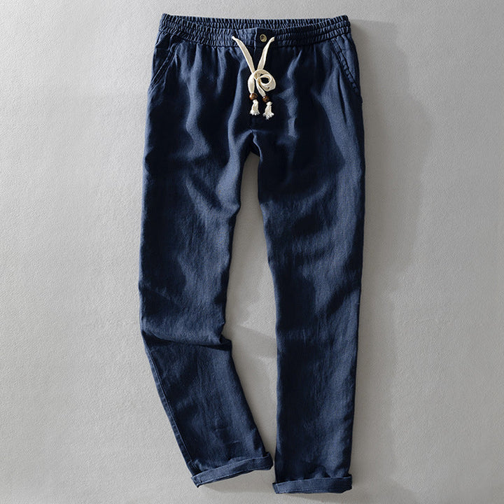 Pantalones de Lino 100% Harrington con Cintura Cómoda