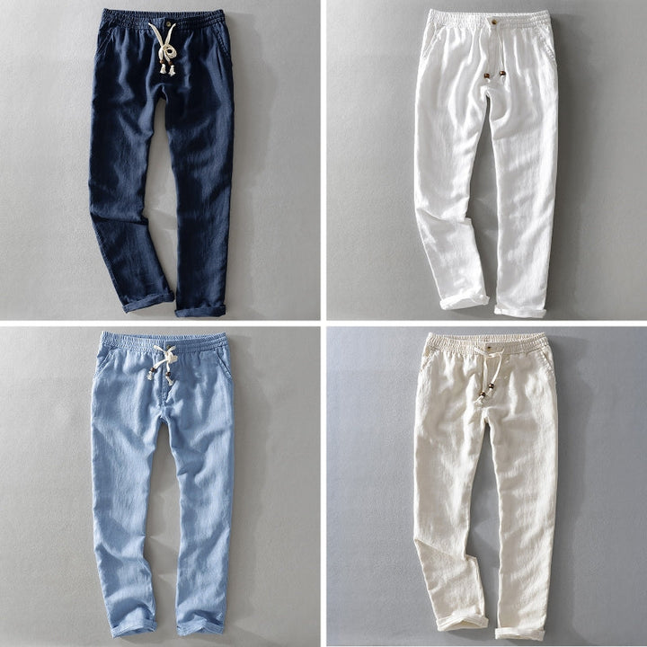 Pantalones de Lino 100% Harrington con Cintura Cómoda