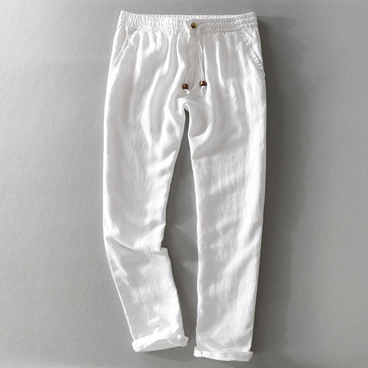 Pantalones de Lino 100% Harrington con Cintura Cómoda