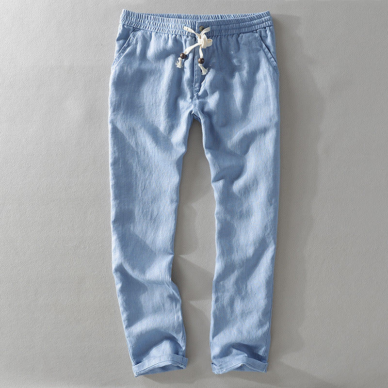 Pantalones de Lino 100% Harrington con Cintura Cómoda
