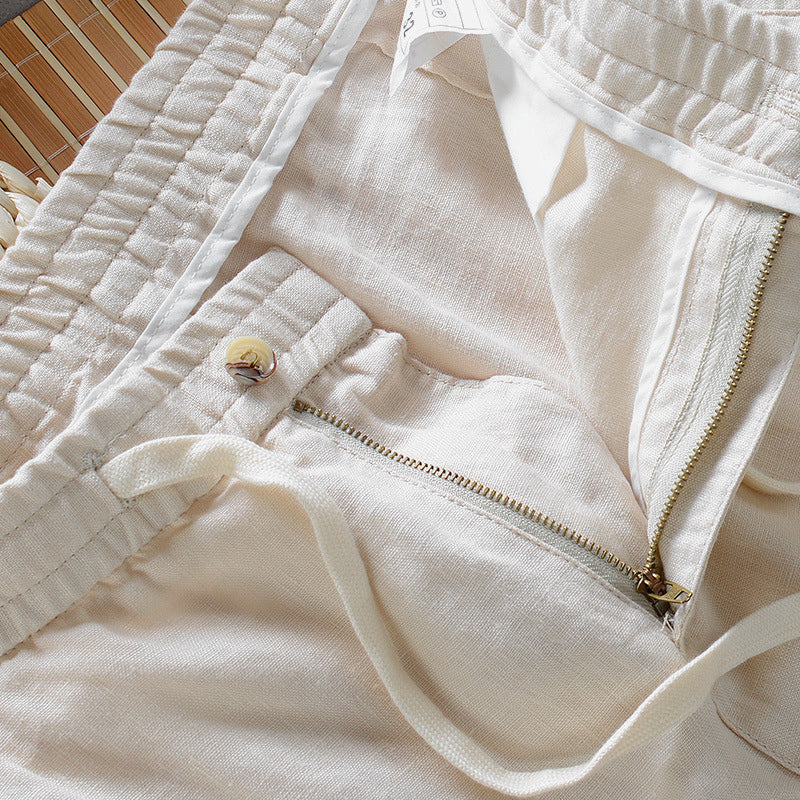 Pantalones de Lino 100% Harrington con Cintura Cómoda