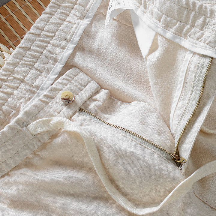 Pantalones de Lino 100% Harrington con Cintura Cómoda