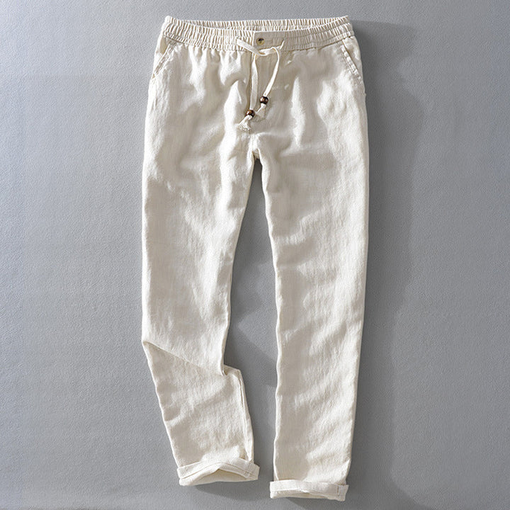 Pantalones de Lino 100% Harrington con Cintura Cómoda