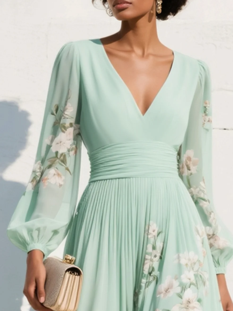 Odelia – Vestido Midi Floral con Silueta Fluida