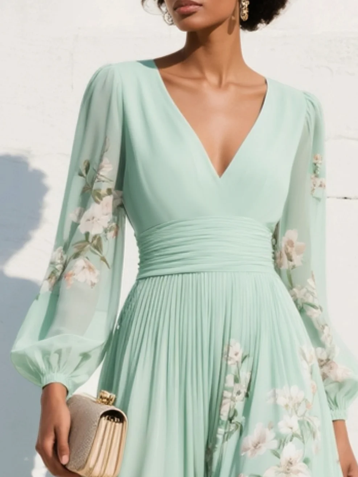 Odelia – Vestido Midi Floral con Silueta Fluida