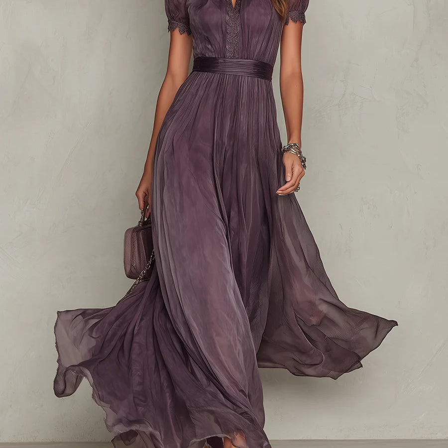 Julie | Vestido Maxi de Encaje de Gasa