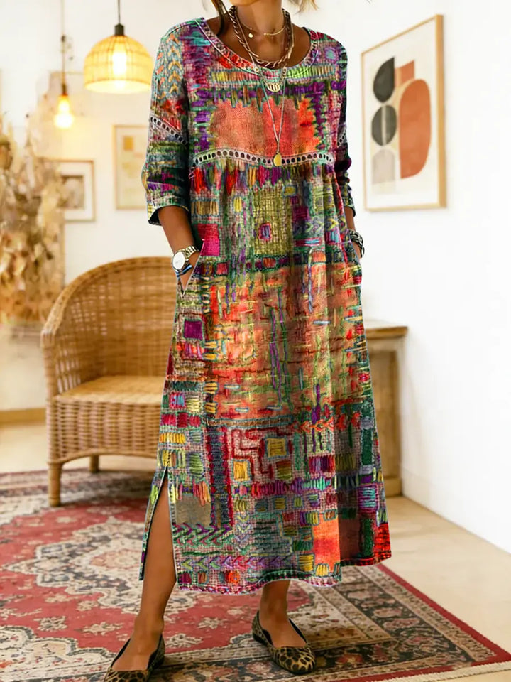 Joyce | Vestido Étnico de Patchwork