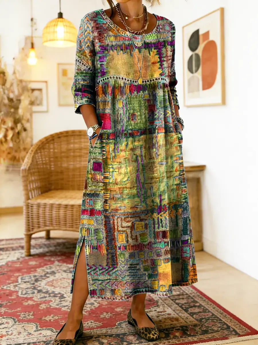 Joyce | Vestido Étnico de Patchwork