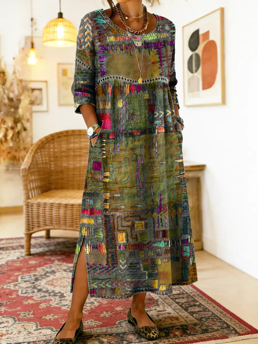 Joyce | Vestido Étnico de Patchwork