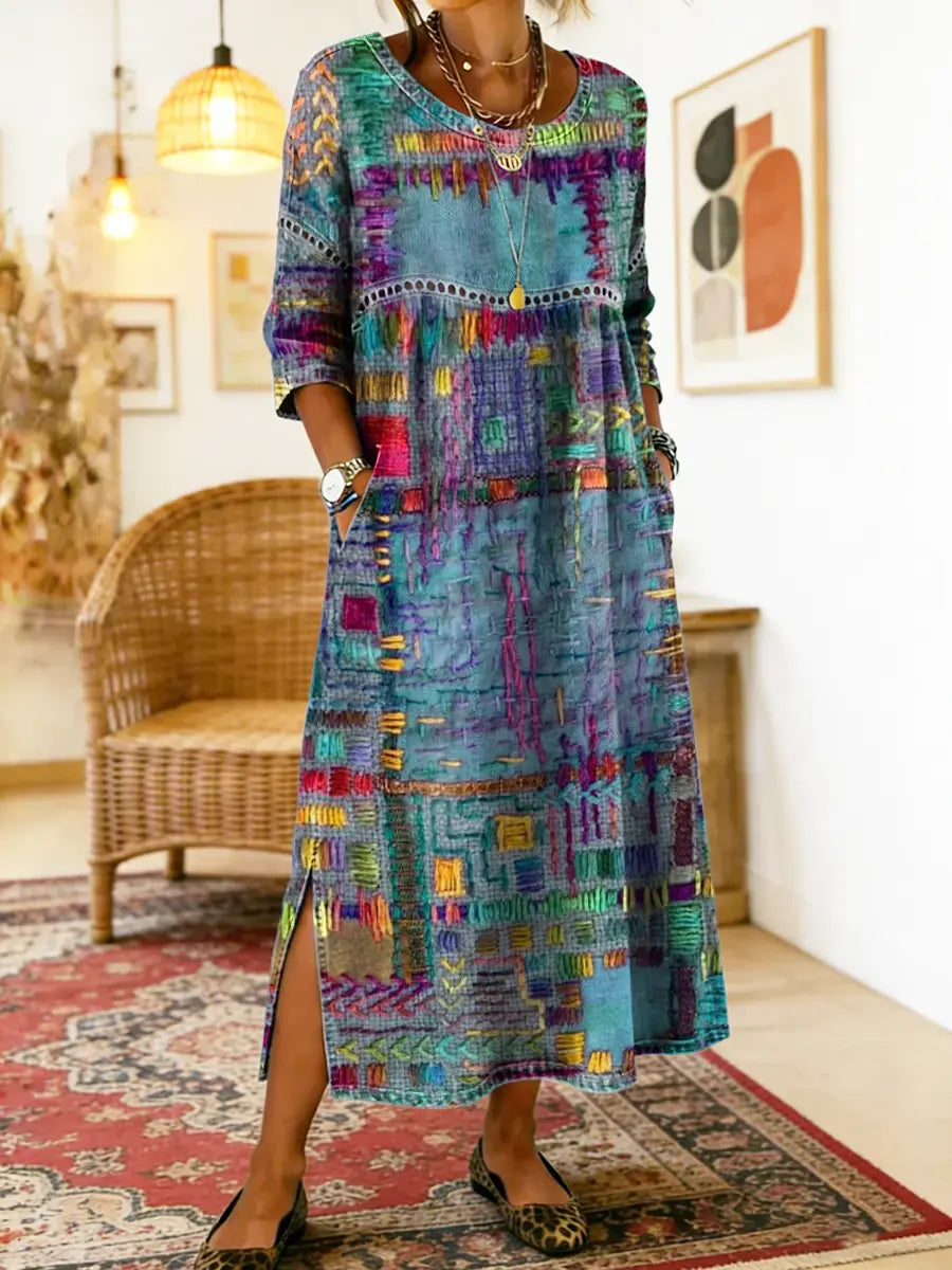 Joyce | Vestido Étnico de Patchwork