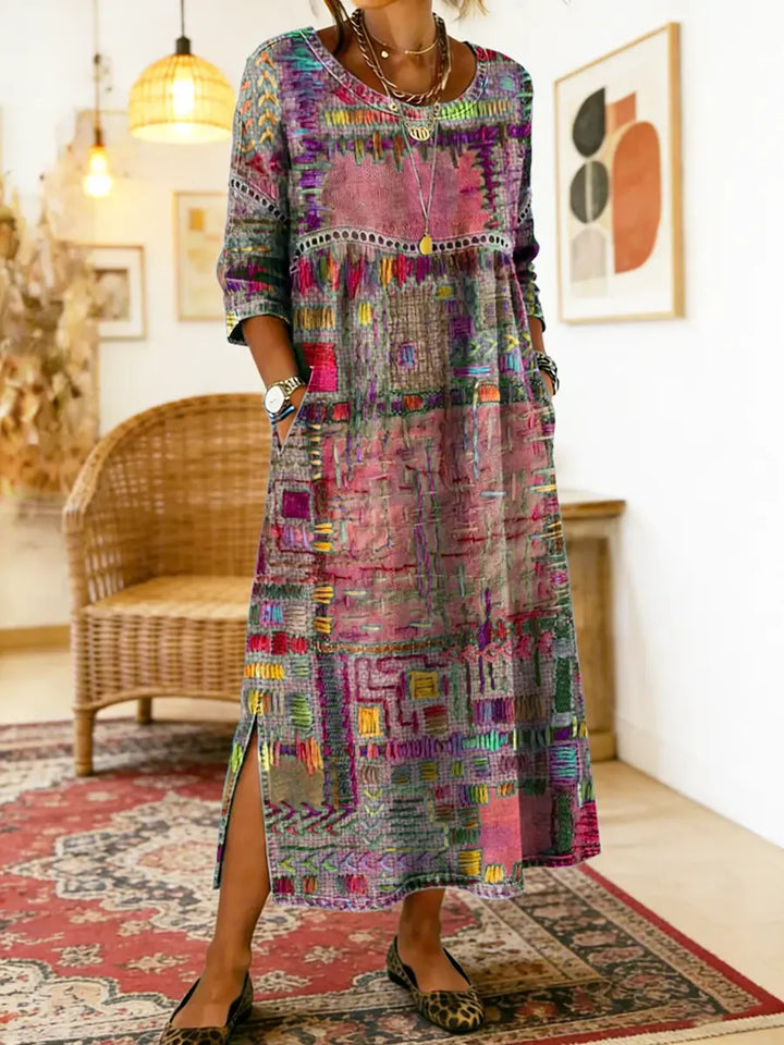 Joyce | Vestido Étnico de Patchwork