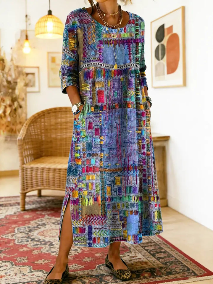 Joyce | Vestido Étnico de Patchwork