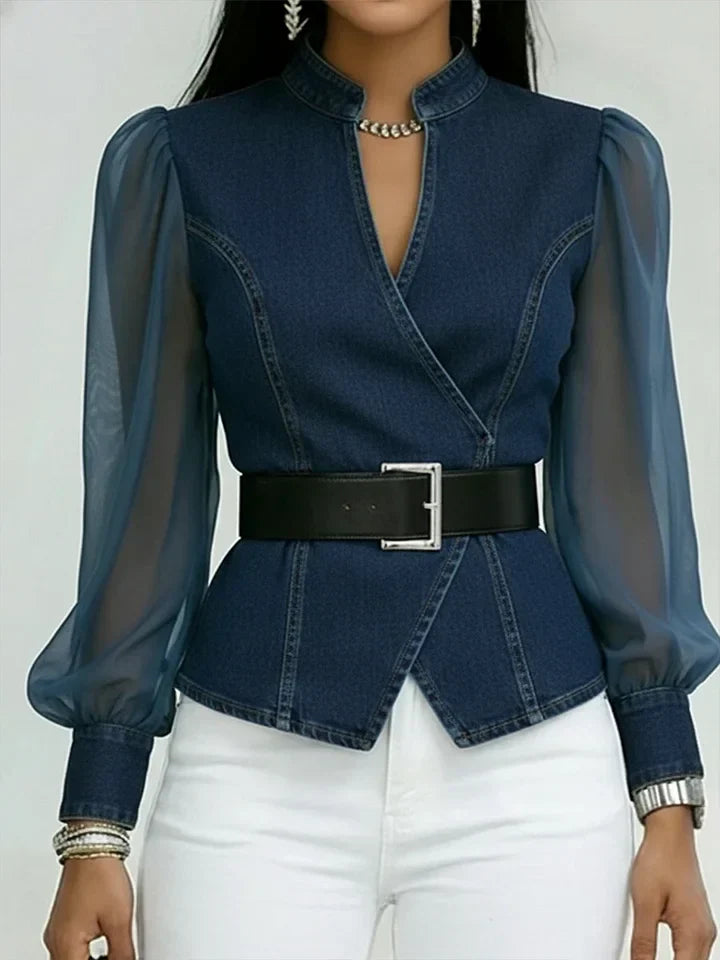 Séraphine™ — Blusa elegante entallada con cinturón refinado