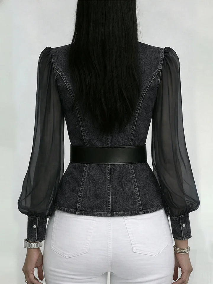 Séraphine™ — Blusa elegante entallada con cinturón refinado